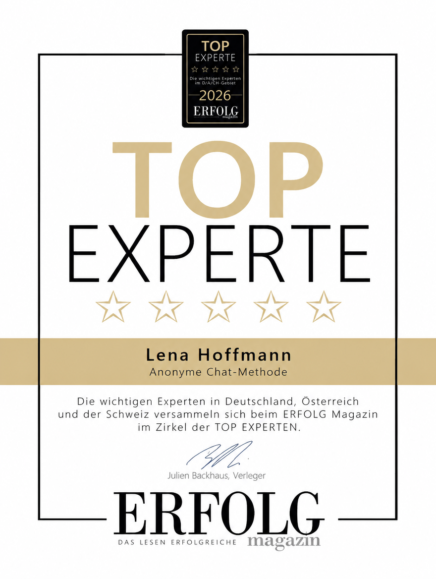Zertifikat: Lena Hoffmann – TOP EXPERTE 2026, ERFOLG Magazin