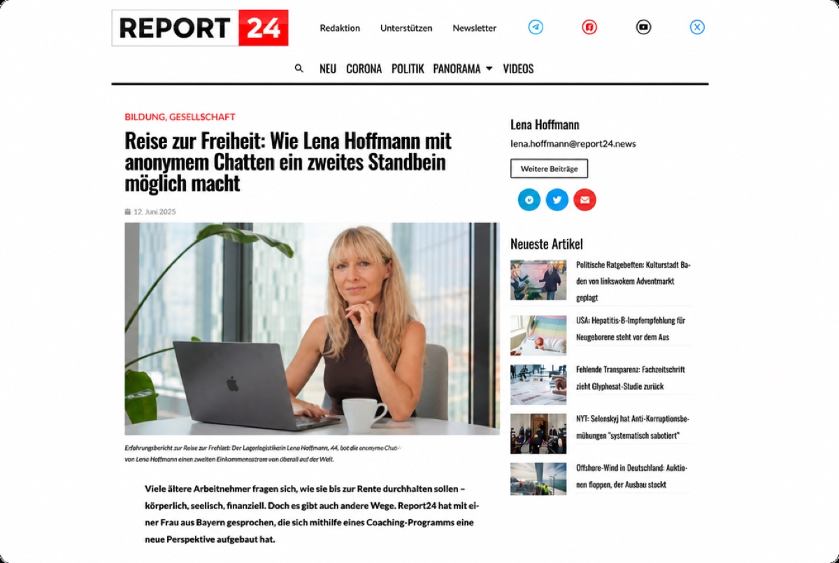 Presseartikel 1 über Lena Hoffmann (Mockup)